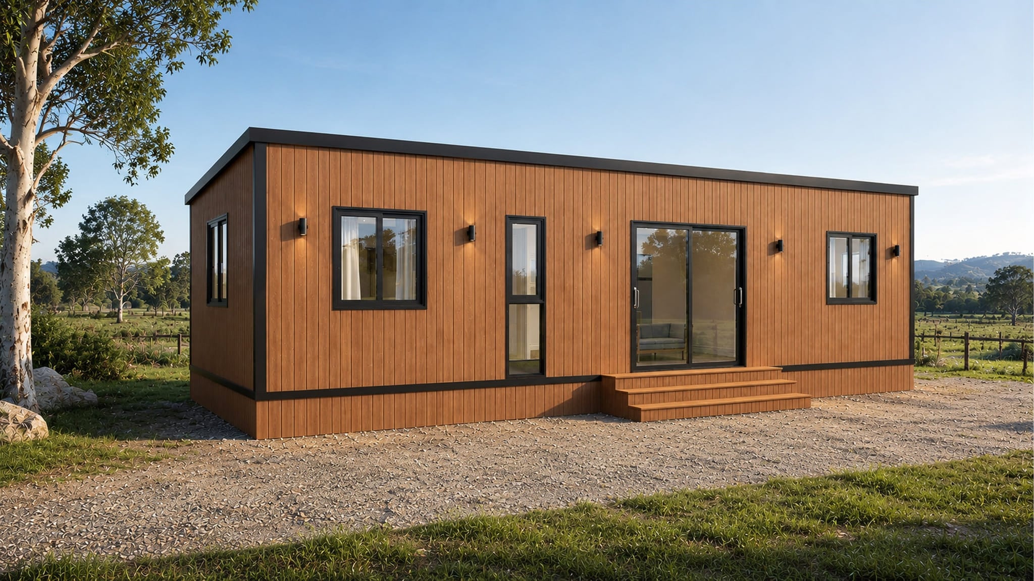 Modlux Summit two bedroom living, seen from outside